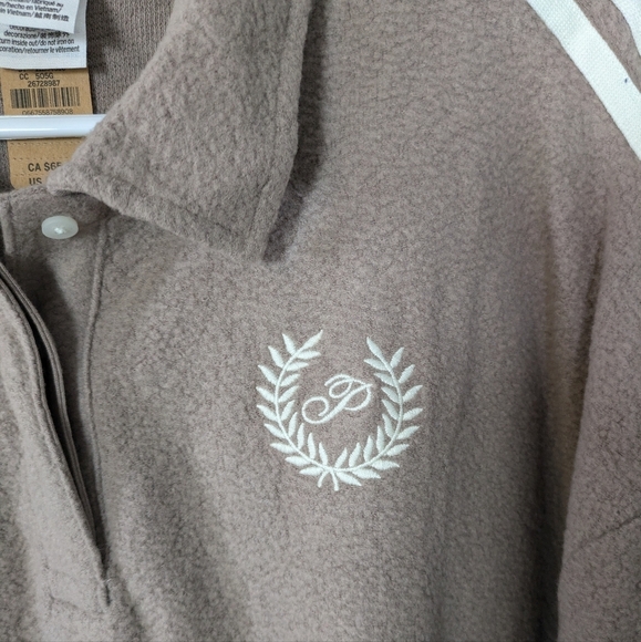 NWT PINK Victoria's Secret Preppy Fleece Cozy Cropped Polo Sweater Top Size XXL - Picture 6 of 11